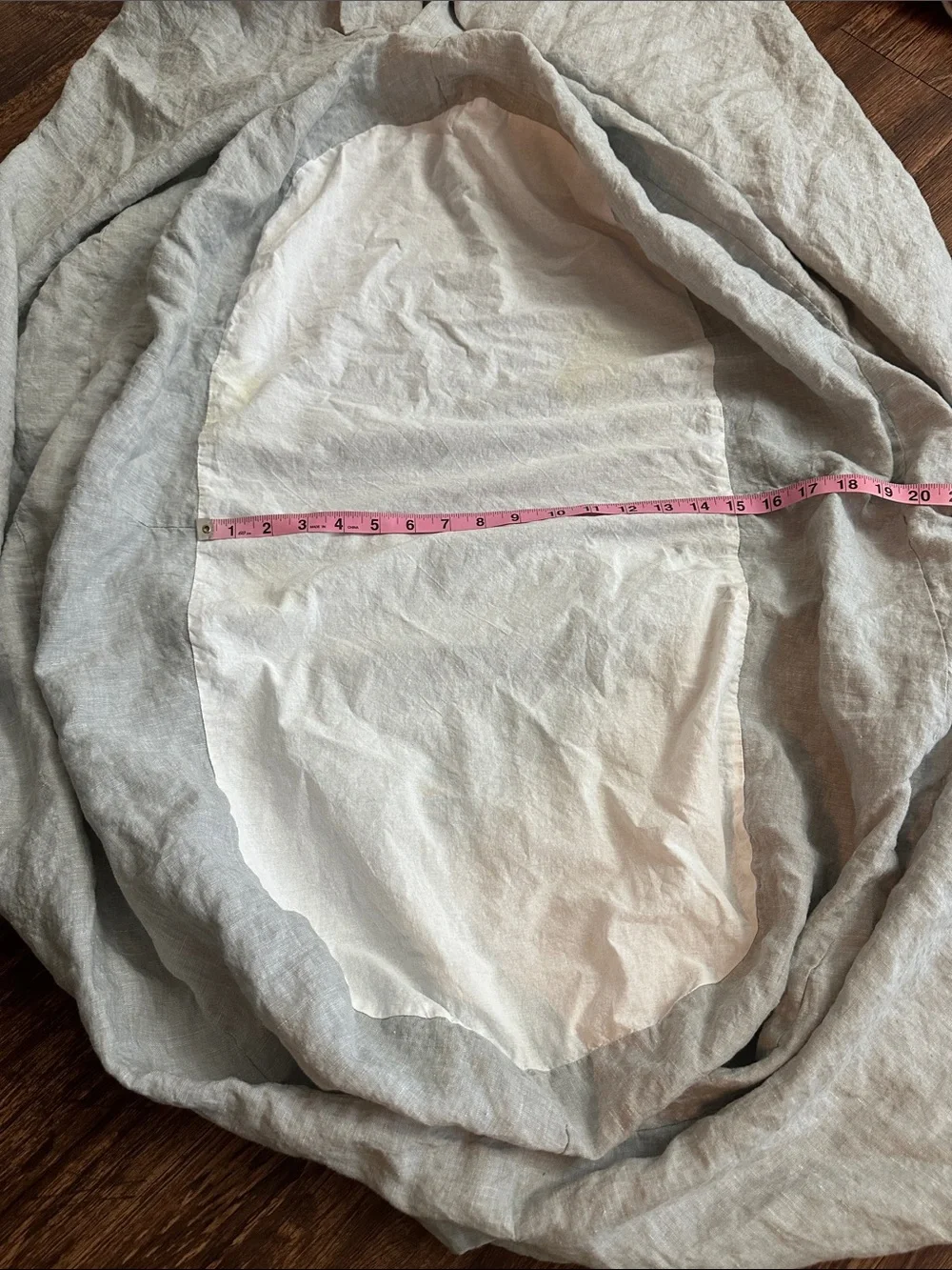 Pottery Barn Kids Light Gray Belgian Flax Linen OVAL Crib Skirt + Rail Cover